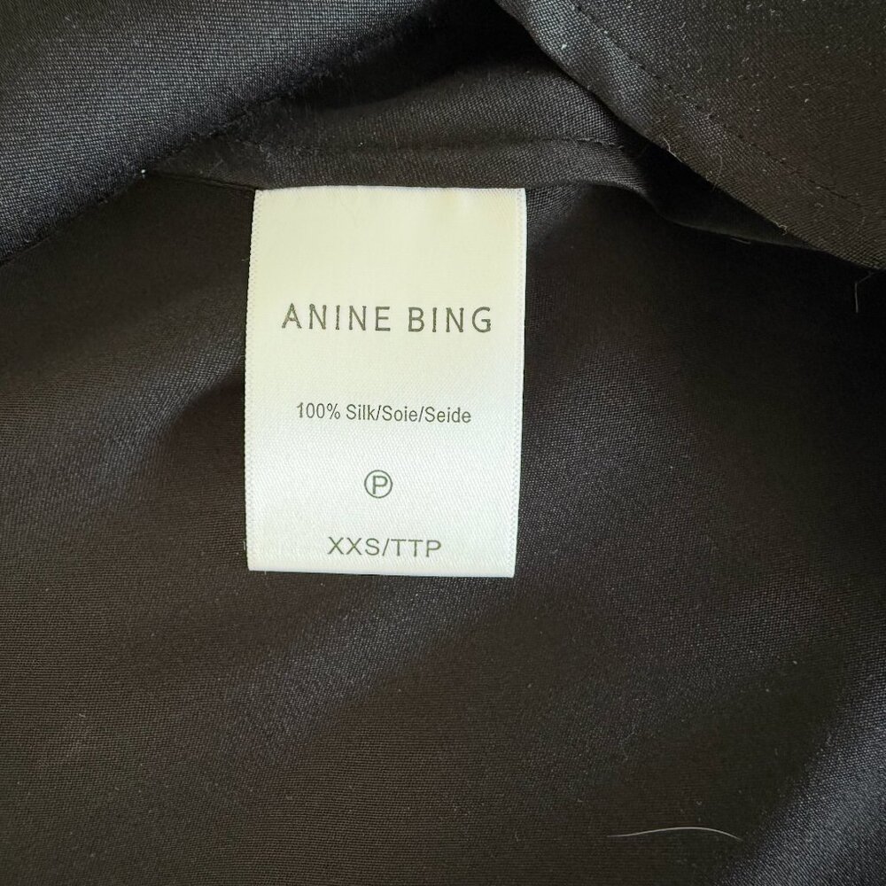 ANINE BING Bar Silk Skirt Black - Picture 5 of 5